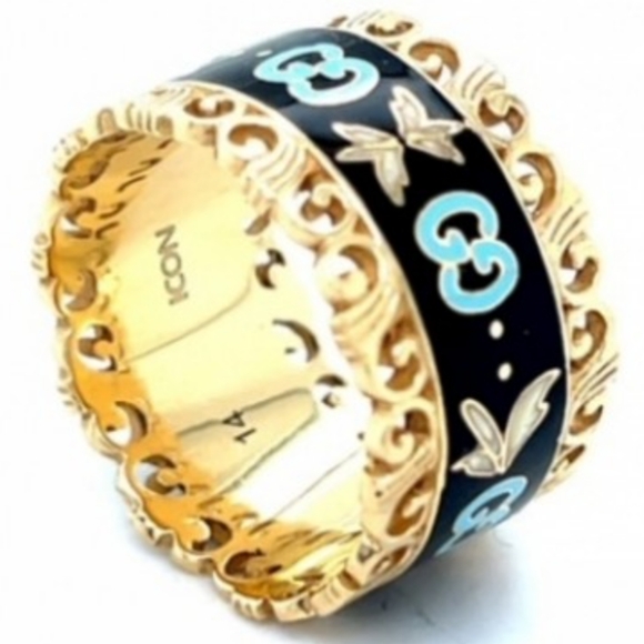 18K GUCCI Icon Blooms Yellow Gold Band Made in ITALY Wedding Registry - Picture 4 of 5